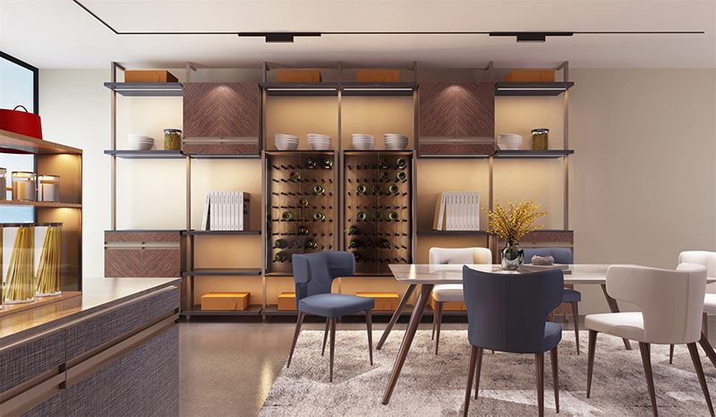 wood veneer kitchen cabinet
