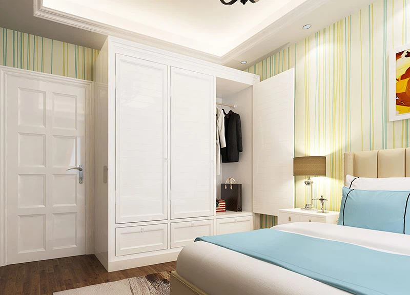 wardrobe white pvc membrane full house cabinet