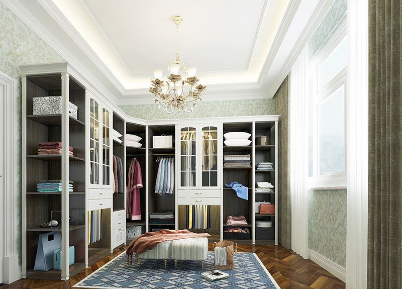 bedroom white wooden wardrobe