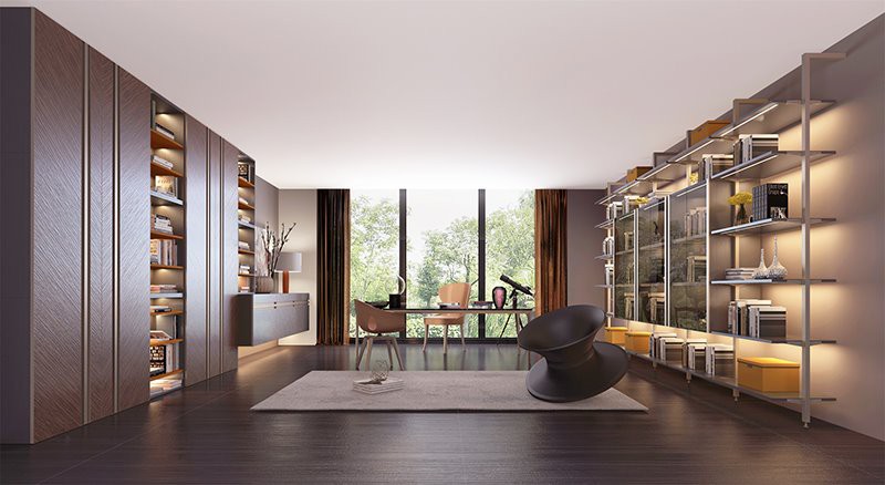 modern home office cabinetry