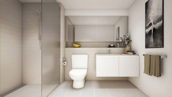 Modern high gloss white lacquered bathroom cabinet