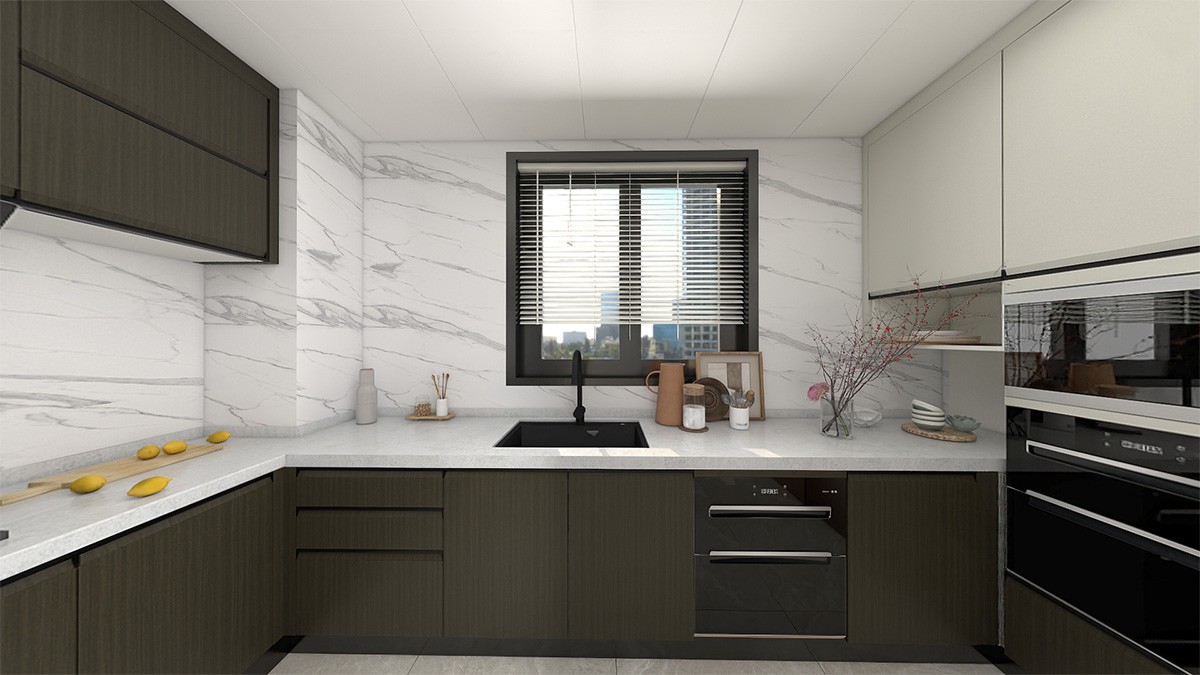 Membrane Covering Kitchen Cabinet