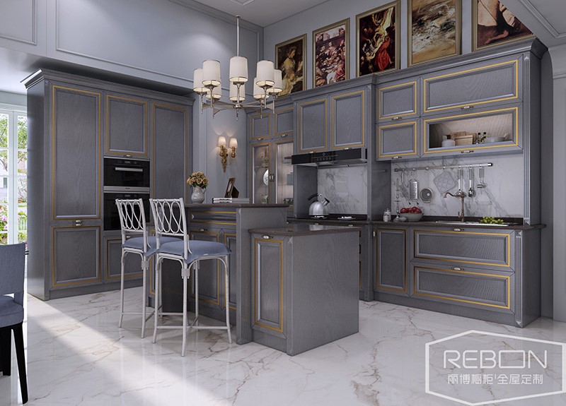 Classical Solid Wood Kitchen Cupboa