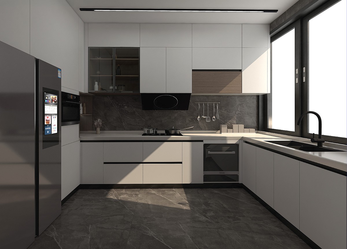 Powder Spraying kitchen cabinet