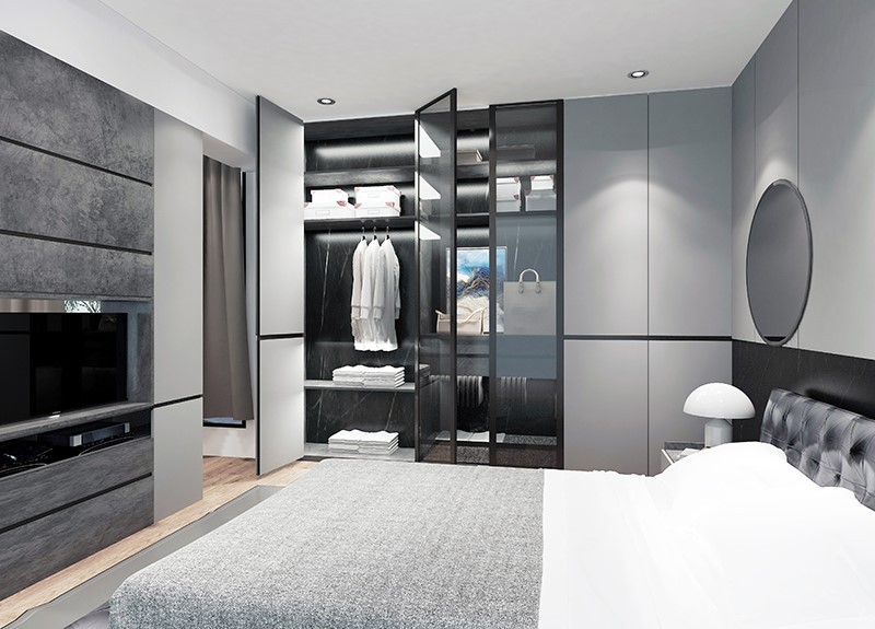 master bedroom melamine lacquered UV drawers modern european