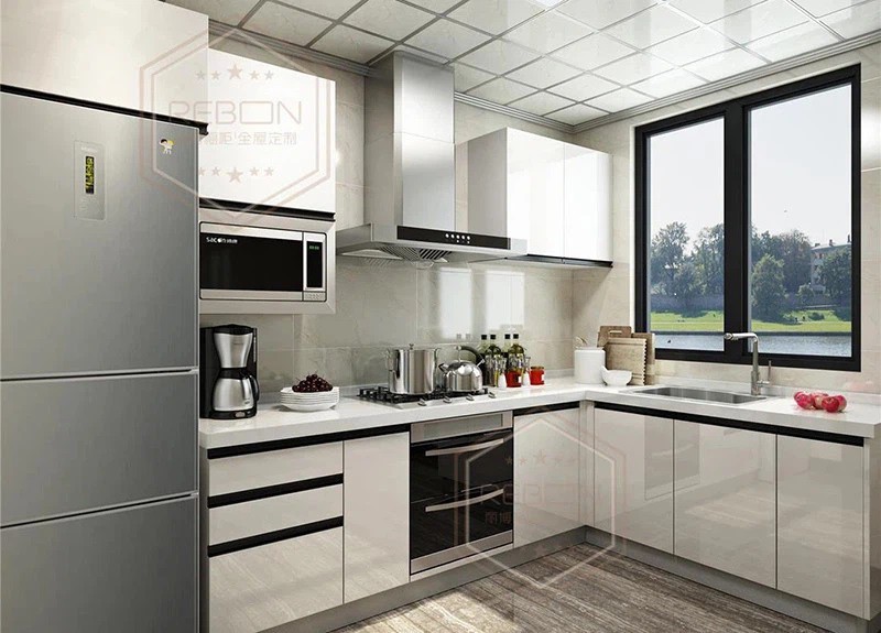 white acrylic kitchen cabinets