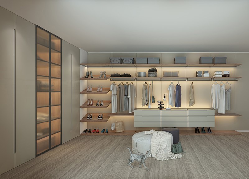 high end walk in closet