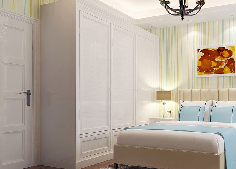 wardrobe white pvc membrane full house cabinet