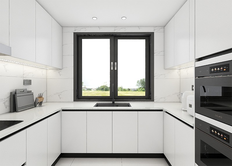 white UV kitchen cabinet