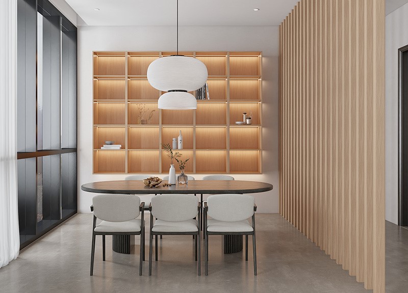 wood grain dining room cabinet
