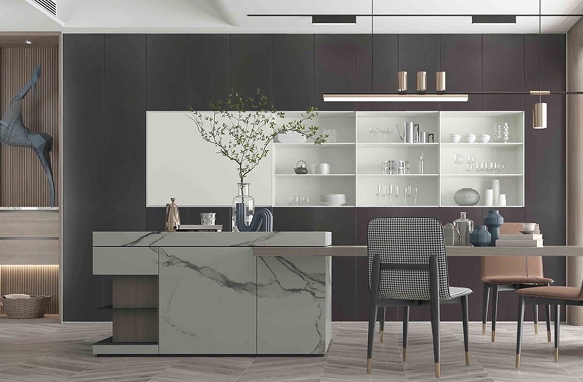 Contemporary Polyester Kitchen Cabinet