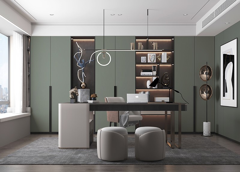 stylish study room office bookcase