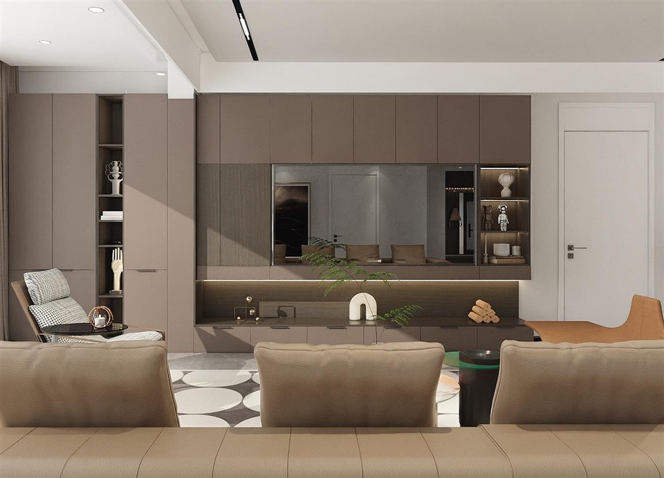Brown Living Room Cabinet