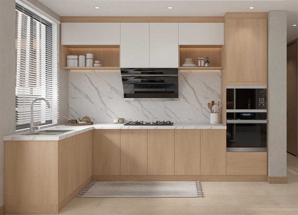 Brown Wood Grain Cabinets
