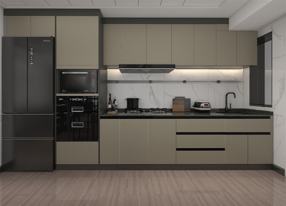 Fabric Melamine Kitchen Cabinets