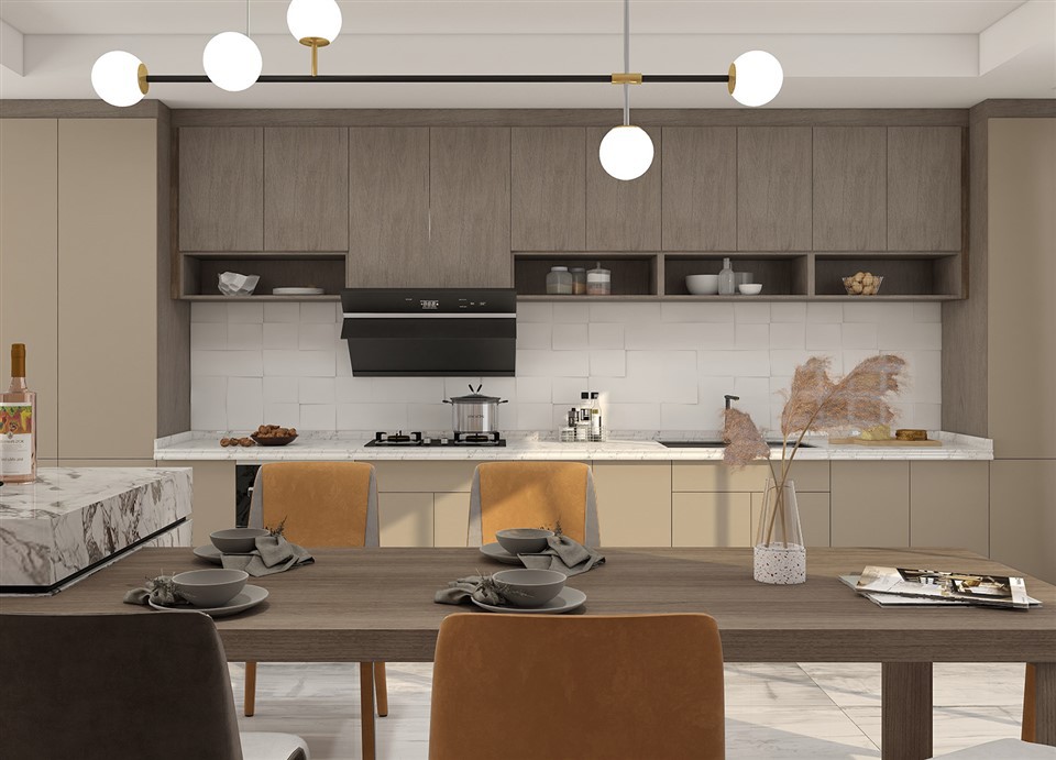 Frameless PET Kitchen Cabinets