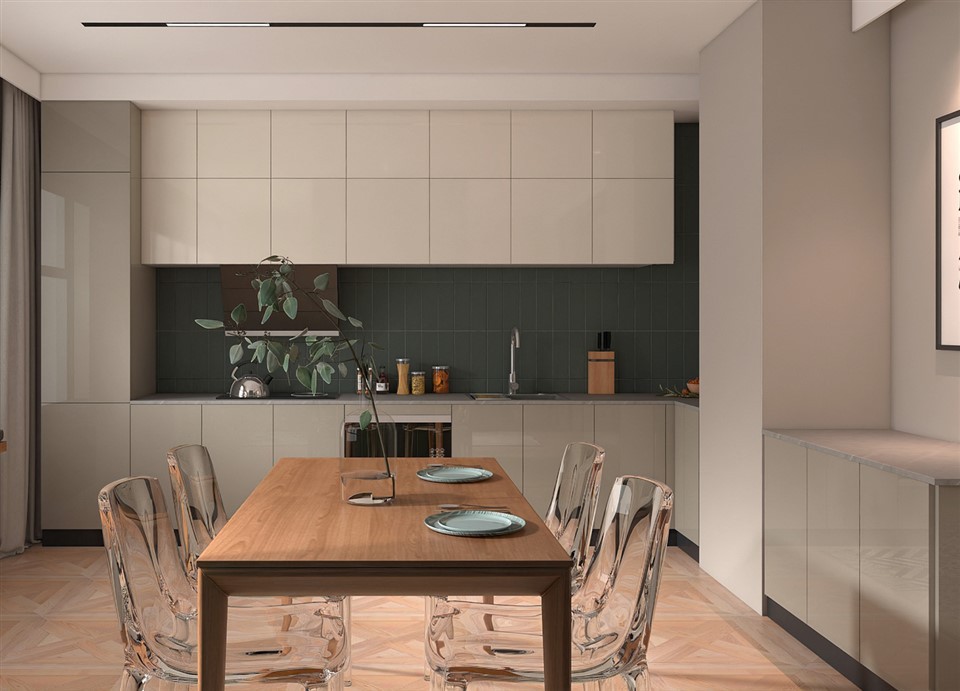 Modular Gloss Kitchen Cabinet