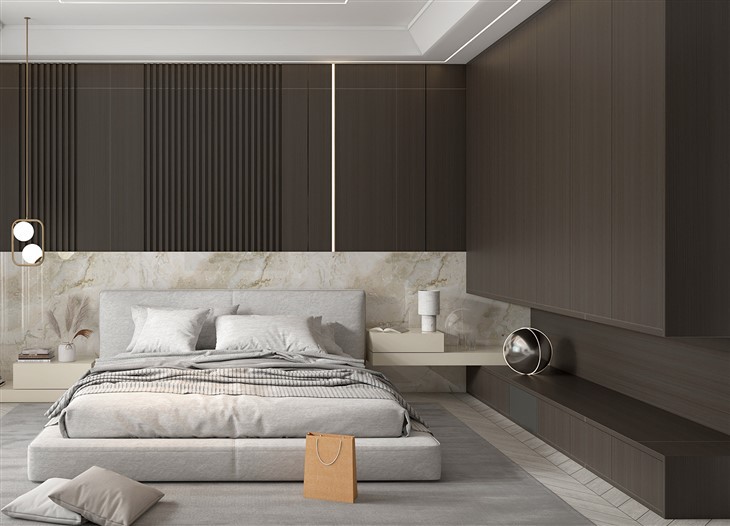 Dark Walnut Modern Wardrobe