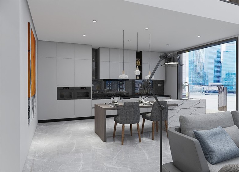 contemparary grey kitchen cabinets