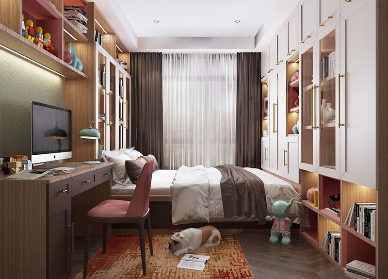 white and brown wood bedroom wardrobe