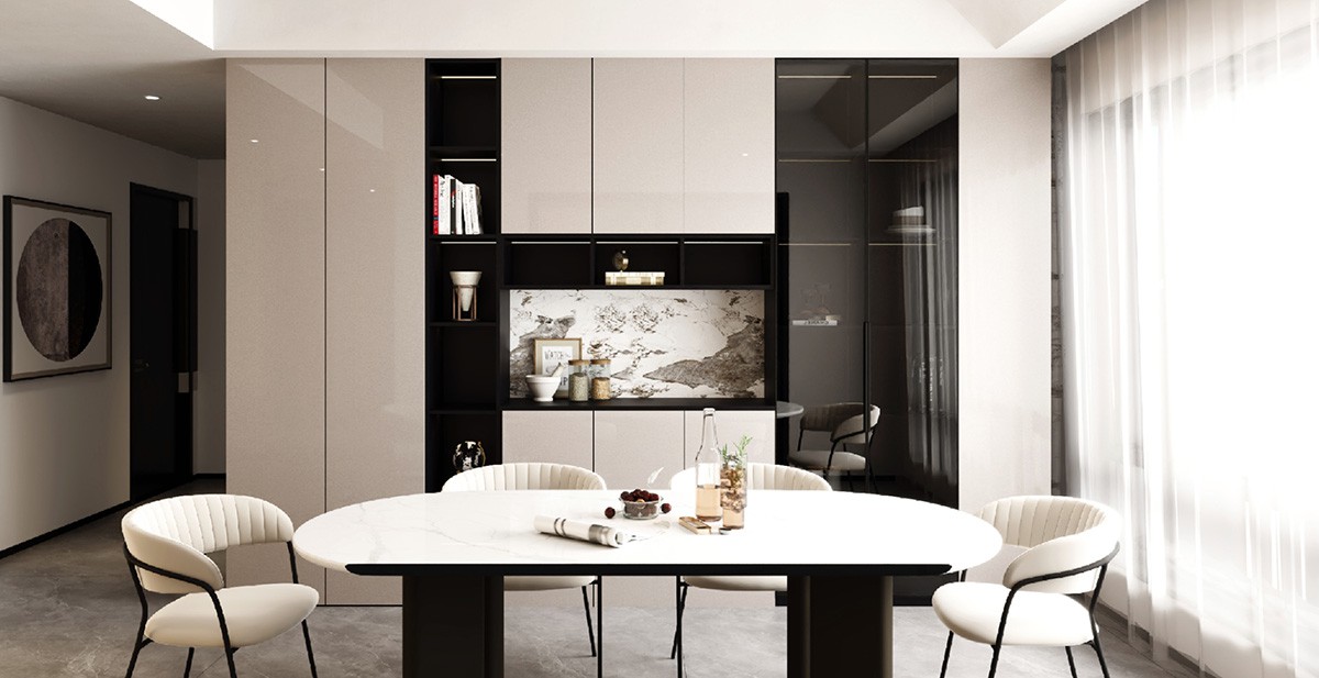 High Gloss Dining Room Cabinets