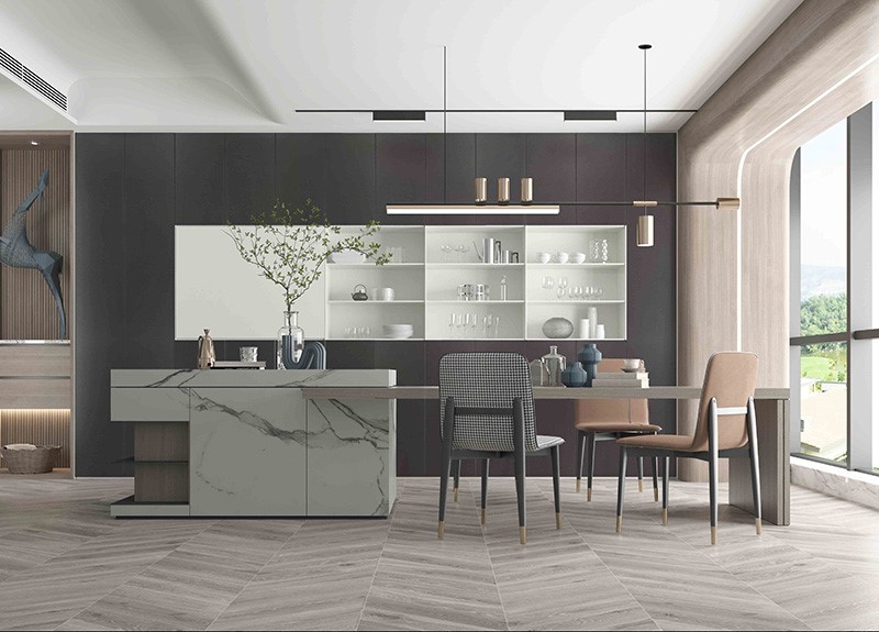 Contemporary Polyester Kitchen Cabinet