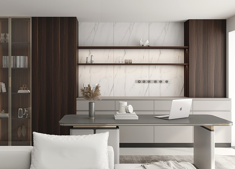 dark oak wood grain kitchen cabinet