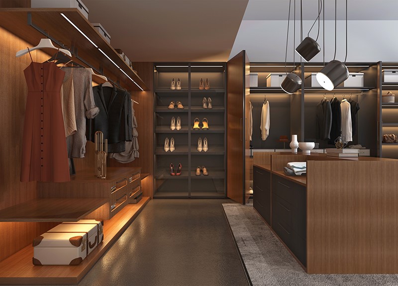 stylish customized walk in closet