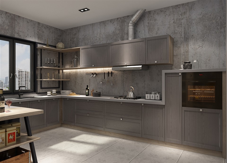 PVC Shaker Kitchen Cabinets
