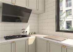 Beige PVC Kitchen Cabinets