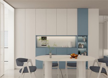 Blue One Wall Kitchen Cabinets