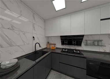 Grey Modular Kitchen Cabinets