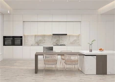 White PET Kitchen Cabinets