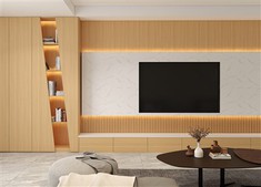 Wood Grain Living Room Cabinets