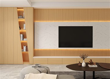 Wood Grain Living Room Cabinets
