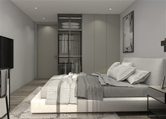 Wooden Glass Bedroom Wardrobe