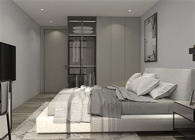 Wooden Glass Bedroom Wardrobe