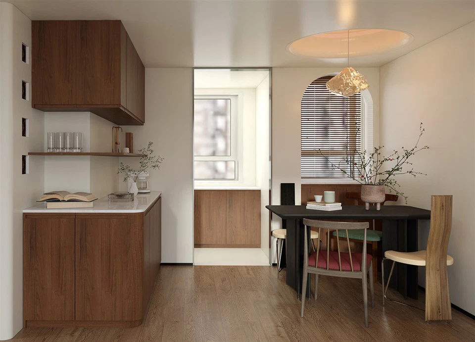 Walnut Color Kitchen Cabinets