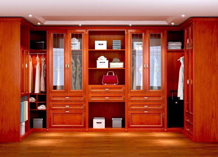 Elegant Wood Veneer Wardrobe