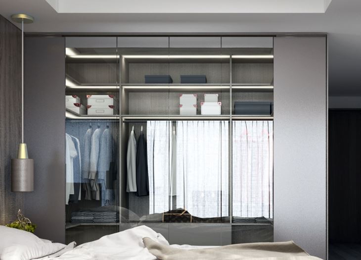 wardrobe glass door lacquered modular kitchen cabinet
