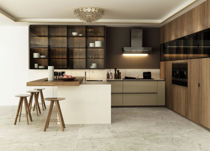 Modern Veneer Melamine Kitchen Cabinet