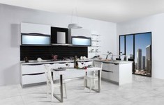 Modern White Lacquered Kitchen Cabinet