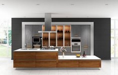 MFC Wood Grain Kitchen Cabinet