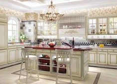 Neo-classicism PVC Kitchen Cabinet