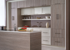 Wood Grain Laminate Kitchen Cabinet