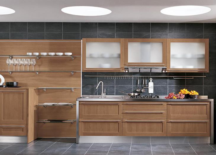 Textured Melamine Kitchen Cabinets
