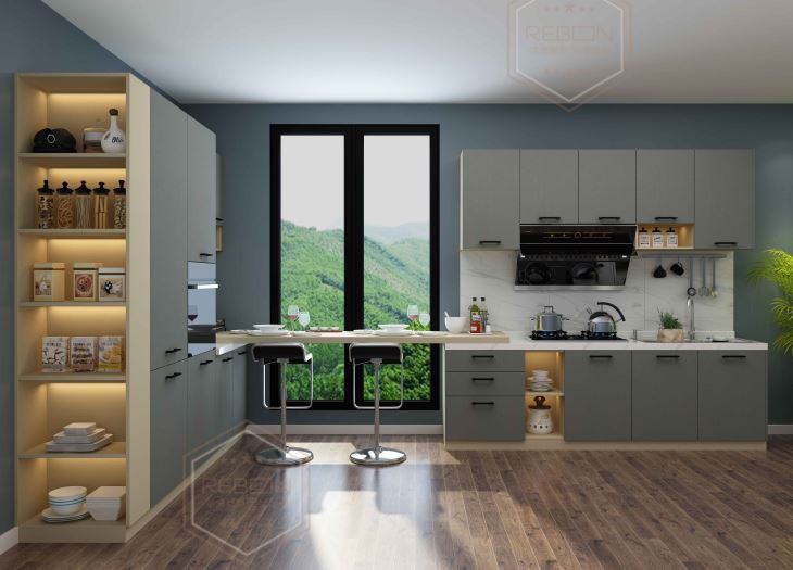 Grey Melamine Kitchen Cabinet