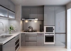 Grey Modern Lacquer Cupboards