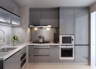 Grey Modern Lacquer Cupboards