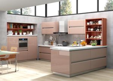 Lacquer Finish Kitchen Cabinet